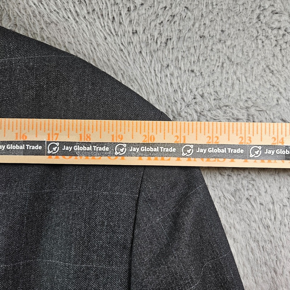 Gap Blazer Sport Coat Jacket Men 44R 98% Wool Gray Plaid - Picture 15 of 16